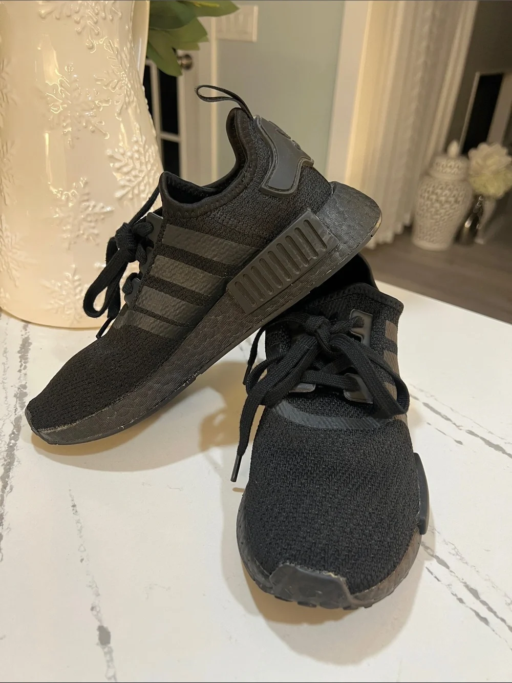 Adidas NMD_R1 Black Gold Metallic Sneakers Women's Size 6.5 FV1787